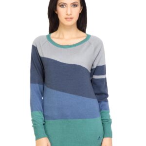 ADIDAS Women Stripes Grey Sweaters