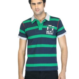 Flying Machine Men Green Polo T-shirt