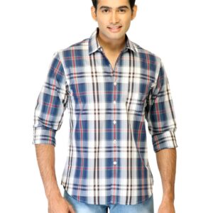 United Colors of Benetton Men Check Blue Shirts