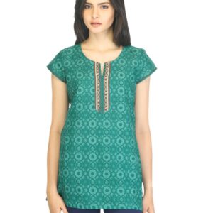 Aurelia Women Printed Green Kurti