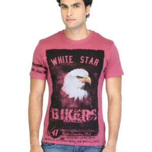 Wrangler Men Biker Pink T-shirt