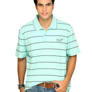 s.Oliver Men's Mint Polo Grey Stripes Blue T-shirt