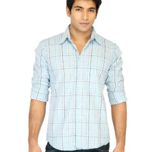 Turtle Check Men Blue Shirt