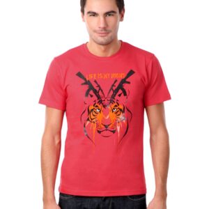 Myntra Men Red Life Is My Right T-shirt
