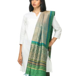 Fabindia Women Green Tussar Dupatta