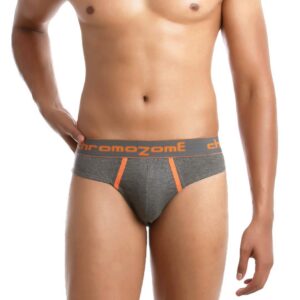 Chromozome Men Grey & Orange Briefs