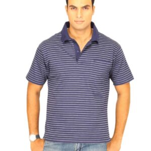 Classic Polo Men's Navy With White Stripes T-shirt