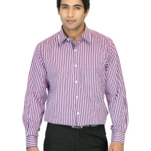 Indigo Nation Men Striped Purple Shirt