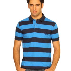 Classic Polo Men's Blue T-shirt with Black Stripe