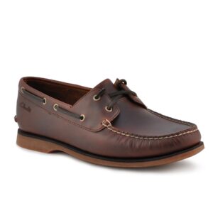 Clarks Men Brown Leather Boat Shoes