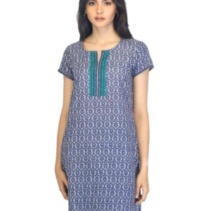 Aurelia Women Blue Printed Kurta