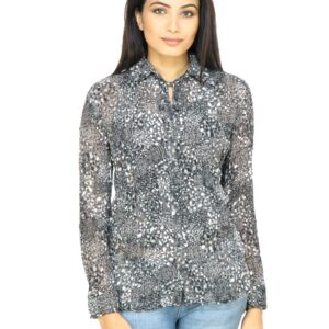 s.Oliver Women Printed Black Shirt