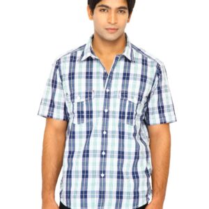 Scullers Men Check Blue Shirt