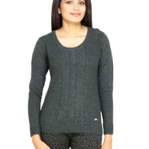 Arrow Woman Charcoal Solid Sweater