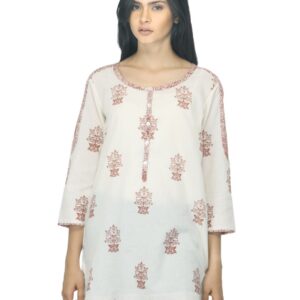 Fabindia Women Printed Beige Kurti
