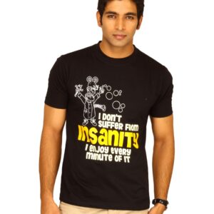 Myntra Men's I don't suffer from insanity Black T-shirt