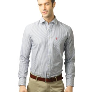 U.S. Polo Assn. Men Stripes Navy Blue Shirt