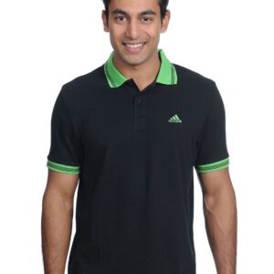 ADIDAS Mens Polo Black Polo T-shirt