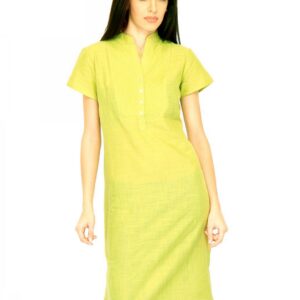 W Women Solid Lime Green Kurtas