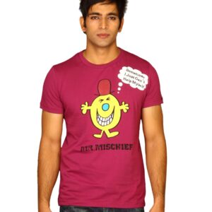 Mr.Men Men's Mr.Mischief Pink T-shirt