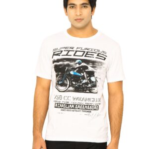 Wrangler Men Furious Rides White T-Shirts