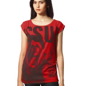 Flying Machine Women Poppy Red T-shirt