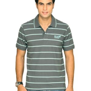 s.Oliver Men's Polo Blue Stripes Grey T-shirt
