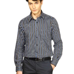 Indigo Nation Men Striped  Black Shirt