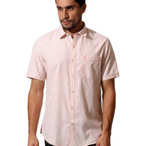 John Players Men Stripes White Shirt