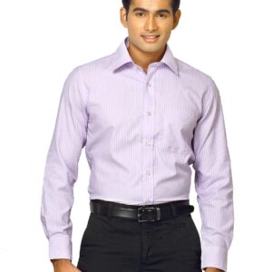 Mark Taylor Men Purple Striped Shirt