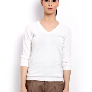 United Colors of Benetton Women Light Winter White Sweater