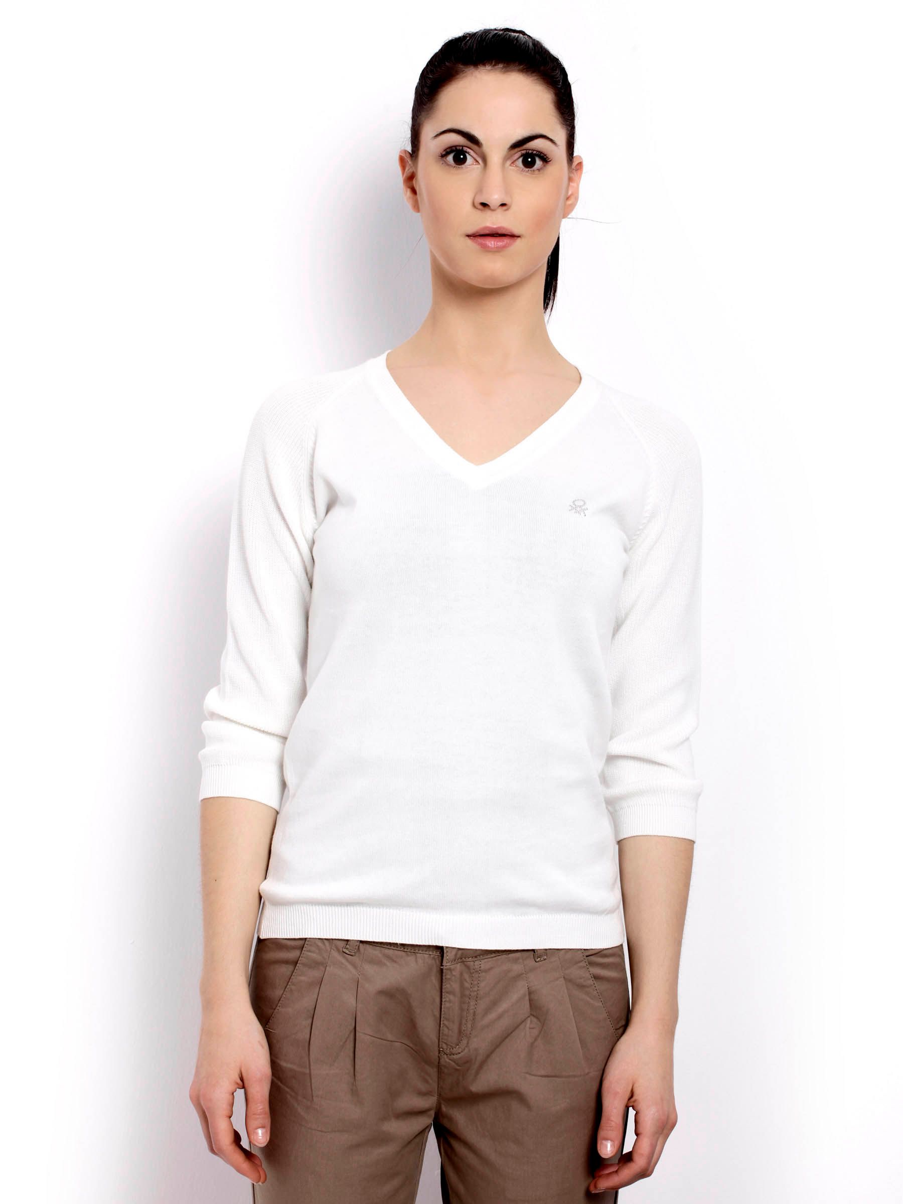 United Colors of Benetton Women Light Winter White Sweater