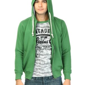 Status Quo Men Solid Green Sweatshirt