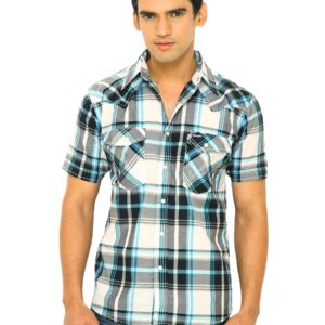 Wrangler Men Dodge Broad Accent Check White Shirts
