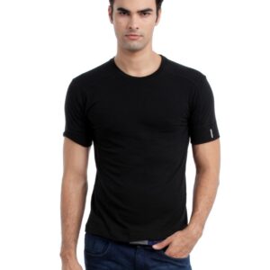 Hanes Men Black Duo Dry Body Fit Crew T-shirt