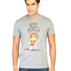Chimp Men Who's your papaji Grey Tshirts