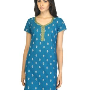 Aurelia Women Printed Blue Kurta