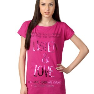Flying Machine Women Pink T-shirt