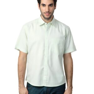 Scullers Men Striped Green Shirt