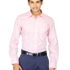 Mark Taylor Men Pink Striped Shirts