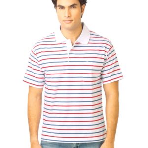 Classic Polo Men Stripes White Polo T-Shirt