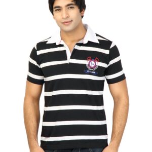 Status Quo Men Stripes Black Tshirts
