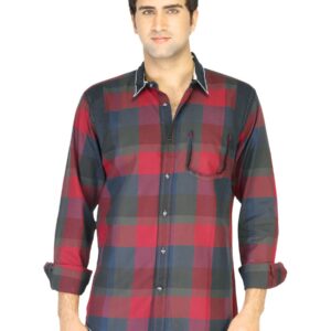 United Colors of Benetton Men Red Check Shirt