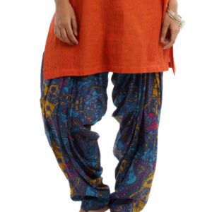 Shree Women Blue & Mustard Patiala