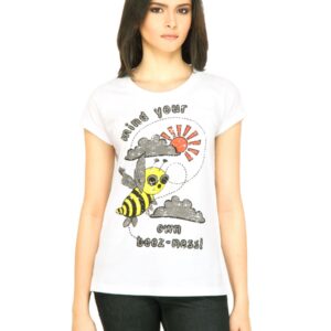 Flying Machine Women Mind Your White Tshirt