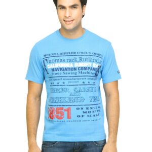 Arrow Sport Men Printed Blue Tshirts