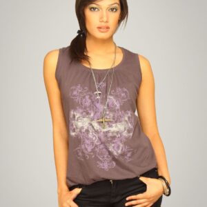 Wrangler Women Blouson Tank Dark Grey Top
