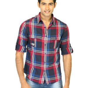 Spykar Men Check Red Shirts