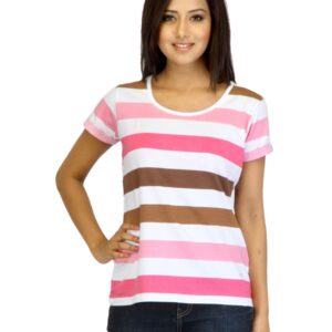 Arrow Woman Striped Pink T-shirt