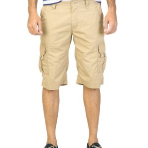 Status Quo Men Solid Khaki Shorts